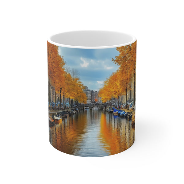 "Amsterdam Canals Mug: Artistic Elegance"