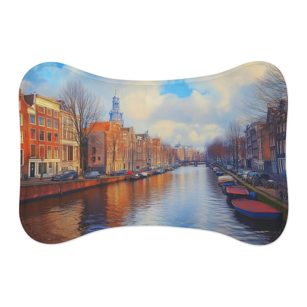 Amsterdam Canals Pet Mat: Stylish & Waterproof