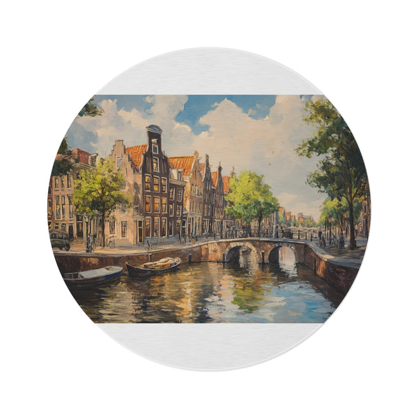 Amsterdam Canals Round Rug: A Miniature Masterpiece