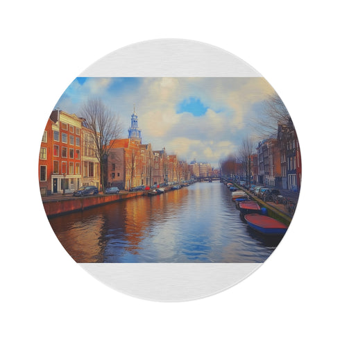 Amsterdam Canals Round Rug: Wanderlust-worthy Landmark Décor
