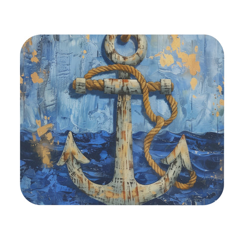 Anchored in Style Nautical Mouse Pad