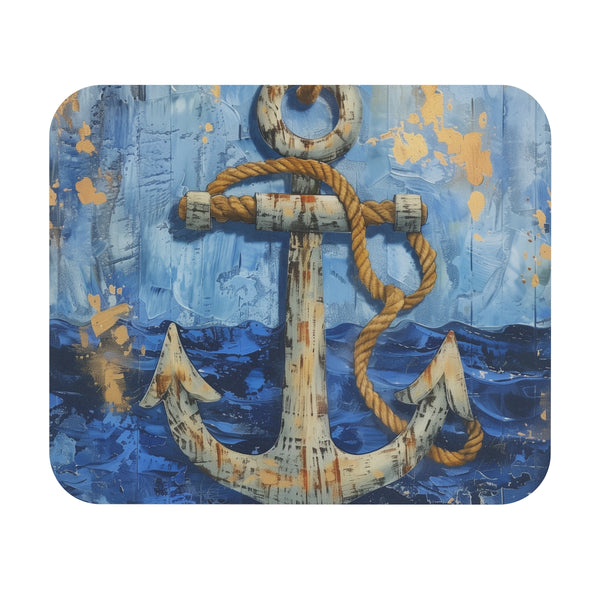 Anchored in Style Nautical Mouse Pad