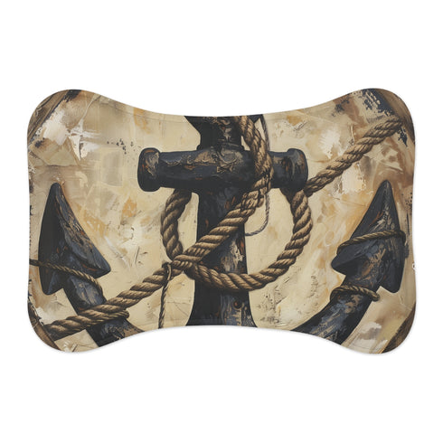 "Anchors Away Nautical Pet Mat"