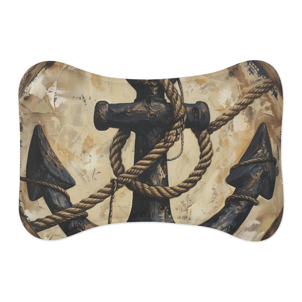 "Anchors Away Nautical Pet Mat"