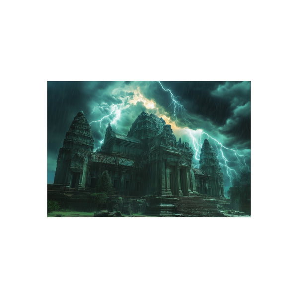 Ancient Temple Digital Storm Poster