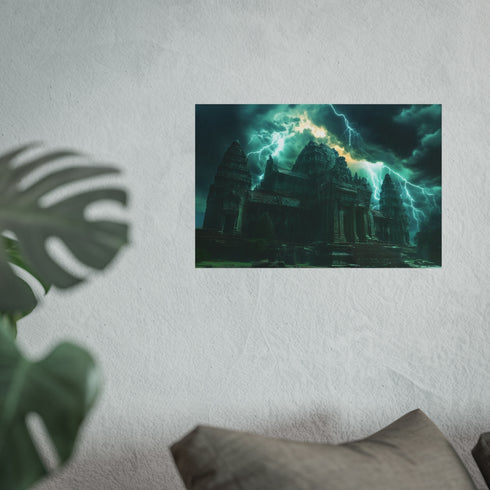 Ancient Temple Digital Storm Poster