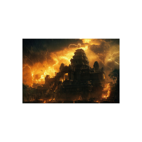 Ancient Temple Under Digital Storm