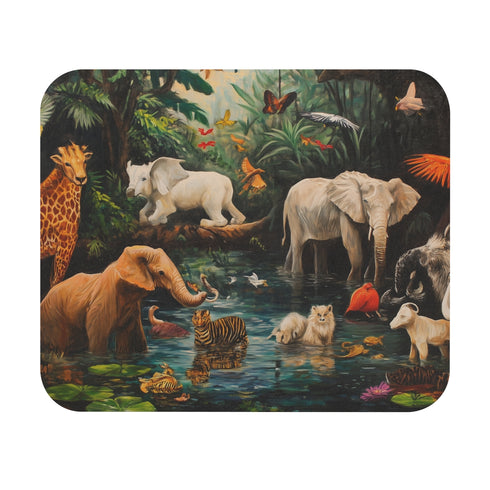 Animal Harmony Mouse Pad Diverse Wildlife Haven