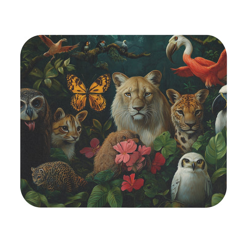 Animal Harmony Mouse Pad Diverse Wildlife Scene