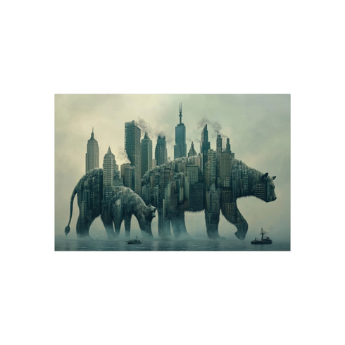 Animal Spirit City Skyline Poster