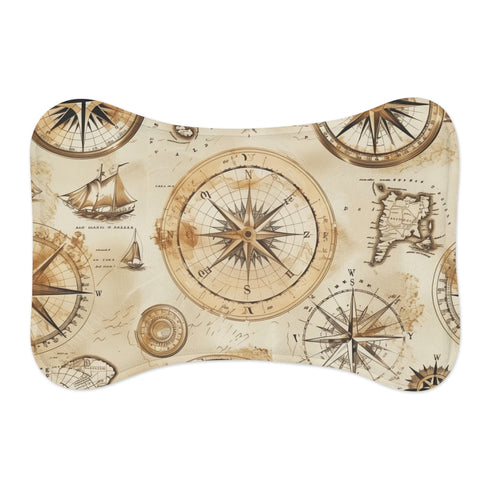 "Antique Map Print Pet Mat"