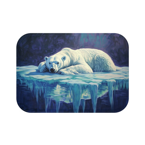Arctic Adventure Bath Mat: Stranded Polar Bear