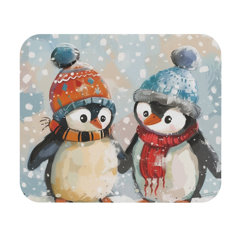 Arctic Chic Penguin Mouse Pad