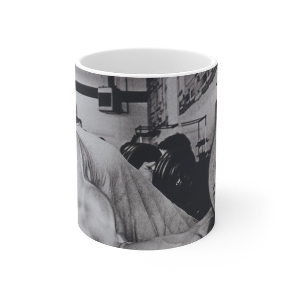 "Arnold's Muscle Mug: Power up your mornings!"