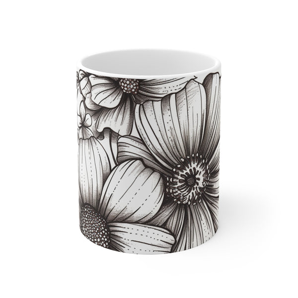 "Artisan Hand-Drawn Ceramic Mug"