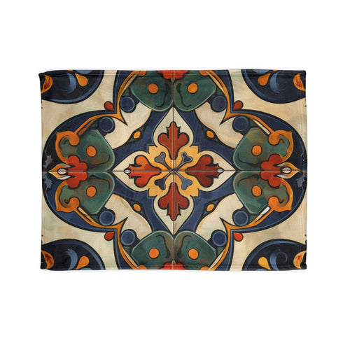 "Artisan Tiles Bed Cover: Stylish Elegance"