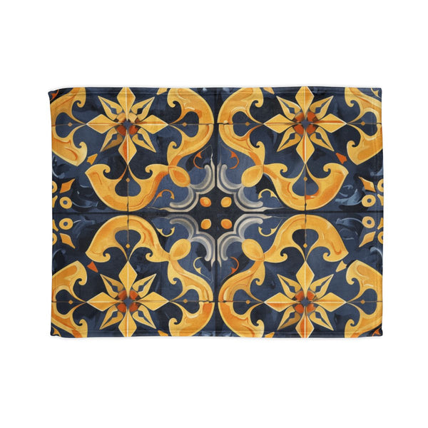 "Artisan Tiles Bed Cover: Timeless Elegance"