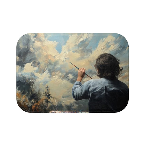 "Artist Hand-Painted Bath Mat"
