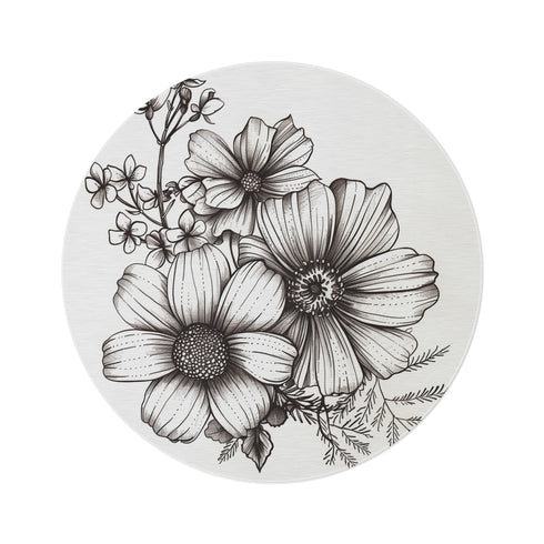 "Artistic Hand-Drawn Round Rug"