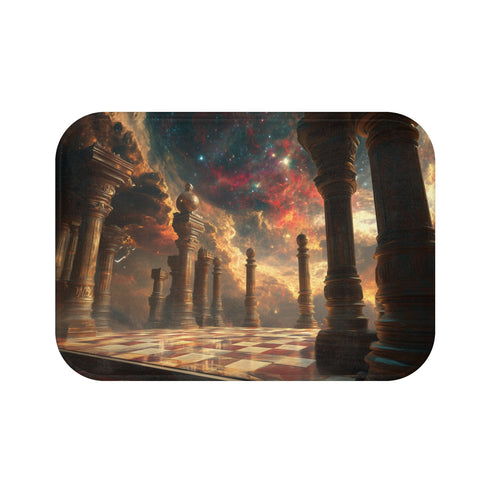 Astral Chessboard Design Bath Mat