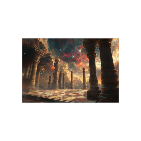 Astral Chessboard Hovering Temple Poster