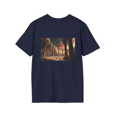 Astral Chessboard Temple T-Shirt Design