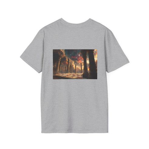 Astral Chessboard Temple T-Shirt Design