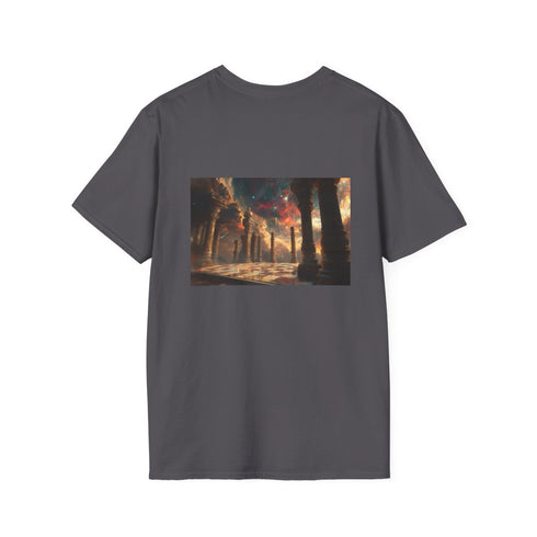 Astral Chessboard Temple T-Shirt Design