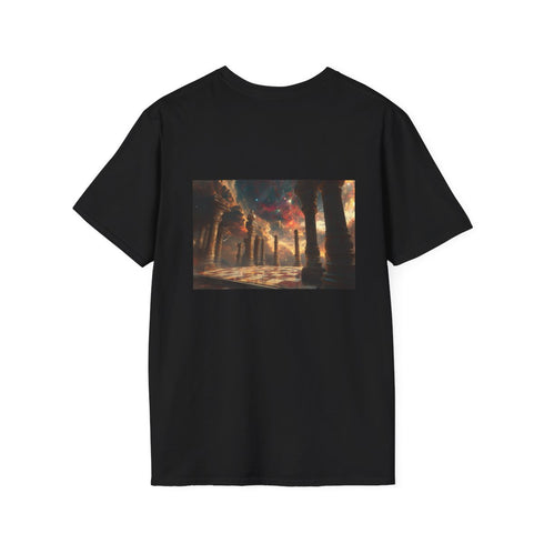Astral Chessboard Temple T-Shirt Design