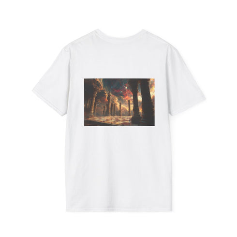 Astral Chessboard Temple T-Shirt Design