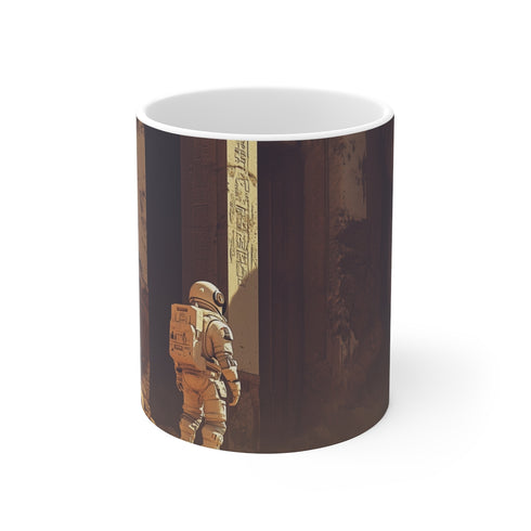 Astronaut Mars Ancient Ruins Mug