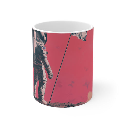 Astronaut Mugs: Galactic Flag Explorer