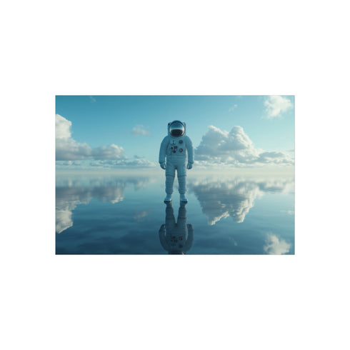 Astronaut Reflecting on Mirror Ocean