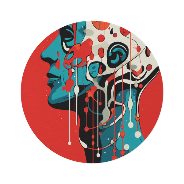 "Astronaut Ultraseven Minimalist Round Rug"