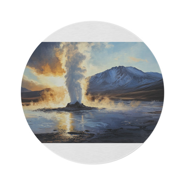 Atacama Geyser Blast Round Rug
