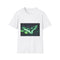 Aurora Borealis Shaped Like Bird Graphic Unisex Softstyle T-Shirt - Front View
