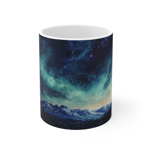 Aurora Lights Snowy Tundra Mug