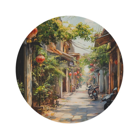 "Authentic Hanoi Vietnam Round Rug"