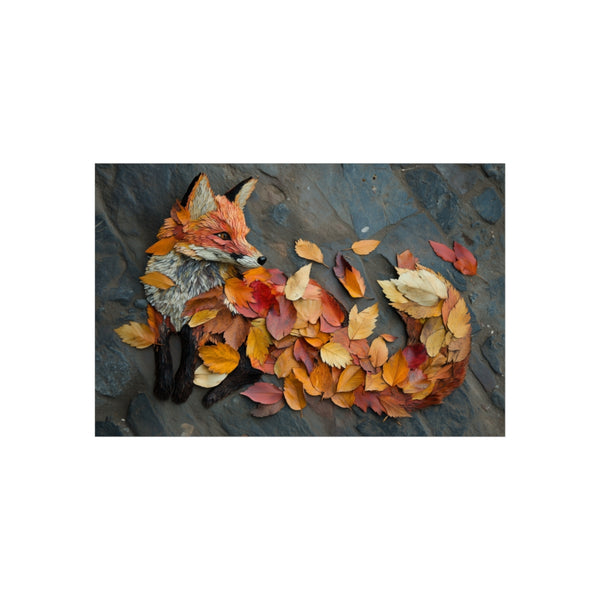 Autumn Leaf Fox Art Poster