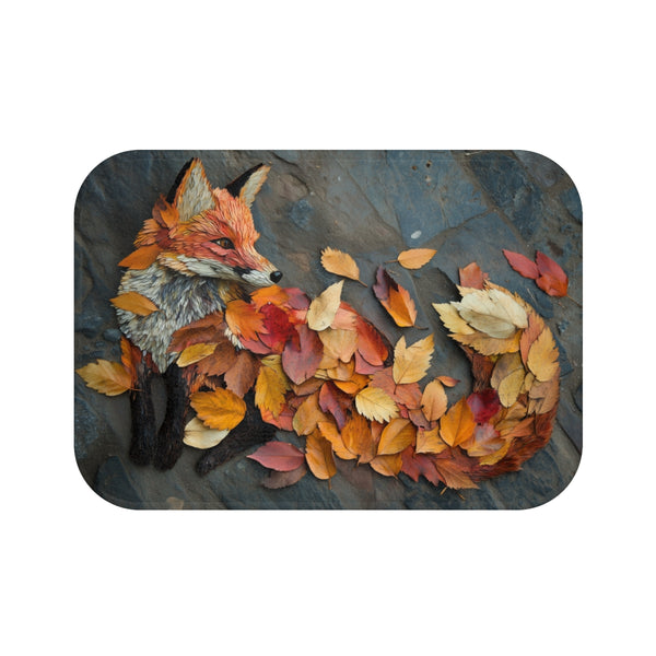 Autumn Leaf Fox Design Bathmat