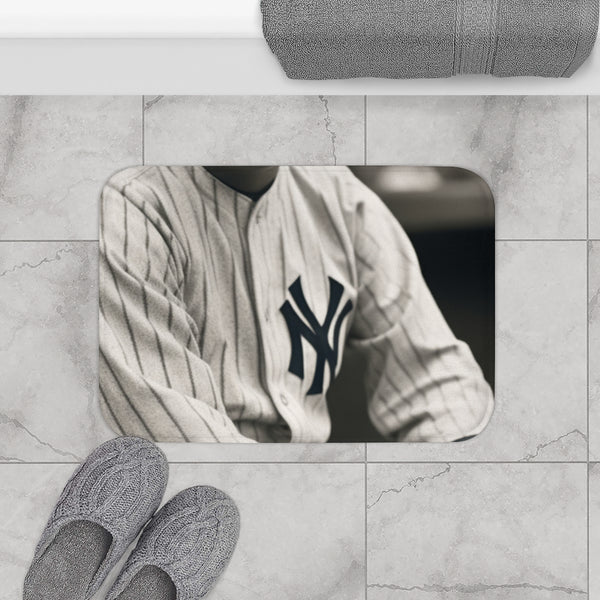 Babe Ruth Baseball (Edition II) — Memory Foam Bath Mat — Modern Bathroom Floor Lifestyle View