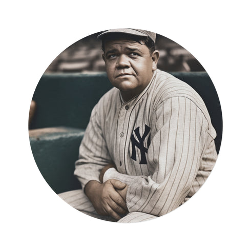"Babe Ruth Baseball Round Rug: Home Run Decor!"