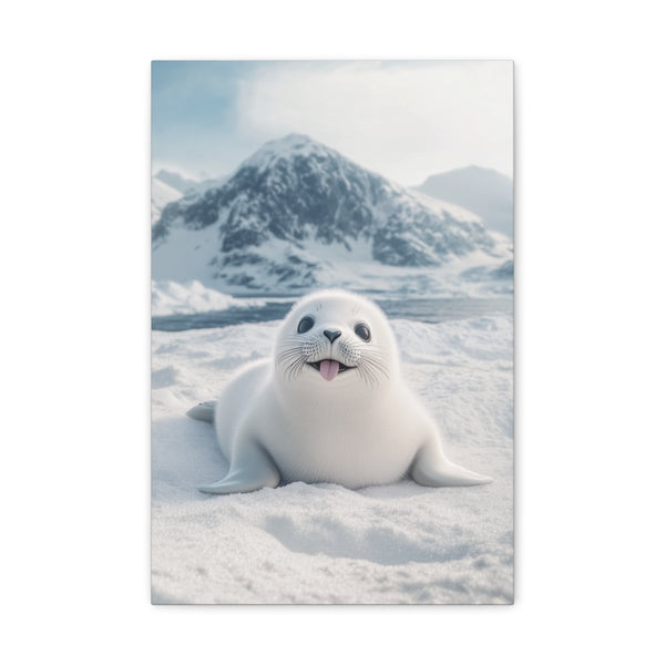 "Baby Harp Seal in Snow"