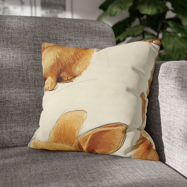 Baby Rabbitdifferent Anglescharacter Sheetchildrens B — Double-Sided Cushion Cover — Sofa & Armchair Living Room Lifestyle View