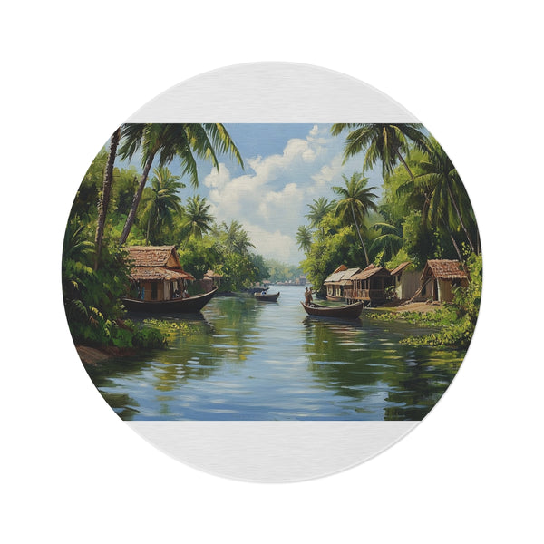 Backwaters Kerala Round Rug: Beautifully Designed