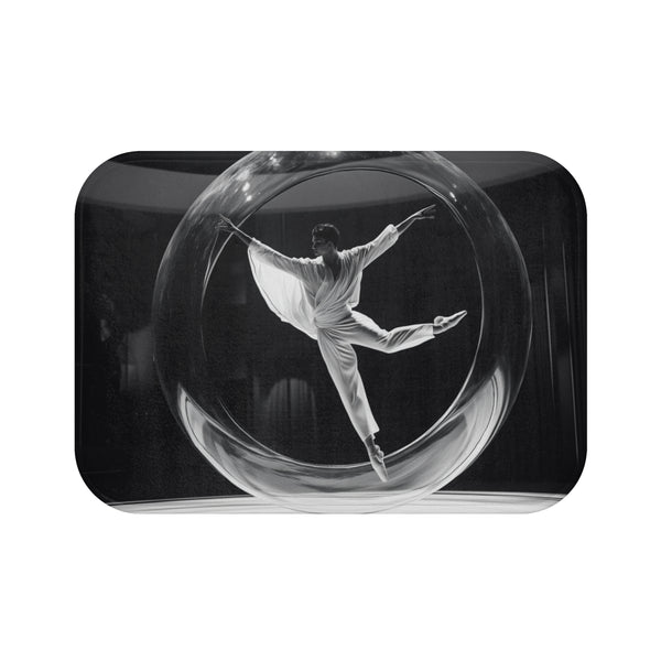 Ballet Dancer Spinning Through Gravity — Memory Foam Bath Mat — Top-Down Memory Foam Bath Mat View