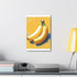 Watercolor banana canvas with tropical wanderlust vibes for home decor.