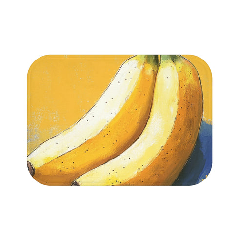 "Banana Watercolor Bath Mat: Tropical Bliss for Your Bathroom"