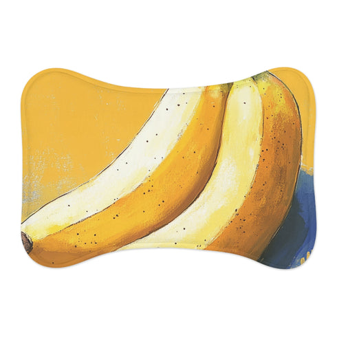 "Banana Watercolor Pet Mat: Whimsical & Chic Design"