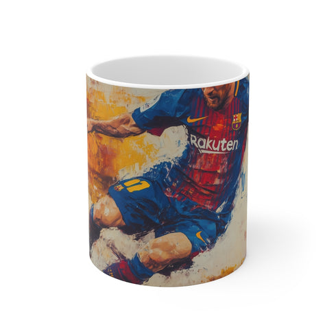 "Barcelona Dazzle: Messi Mug Masterpiece"